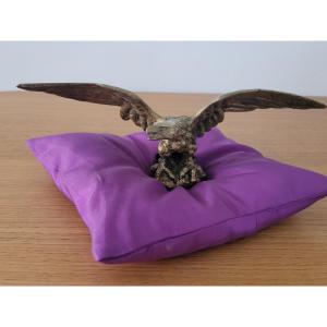 Bronze Sculpture, “eagle With Spread Wings,” 19th Century 