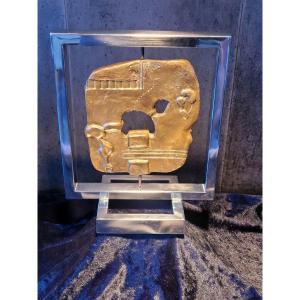 Modern Abstract Bronze Sculpture In The Brutalist Style, Signed And Numbered 28/200