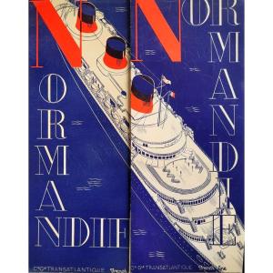  Brochure publicitaire historique de 1935 éditée par la C G T (French Line) pour le Normandie