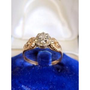 Bague de Fiançailles en OR Jaune et Blanc de la Maison Pierre MAEGHT à Lille /Paris - 1920