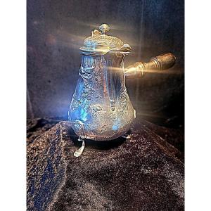 Small, Selfish Jug In Solid Silver By Jacques Duguay—farmer's Hallmarks—18th Century 