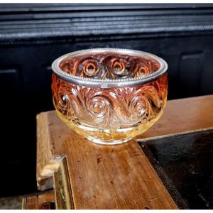 Coupelle en Cristal de Baccarat Ligne « Rose Tiente » Cerclage en Argent Massif - Fin XIXe
