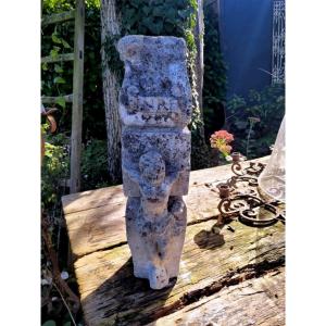 Religious Stone Sculpture Titled "jesus And The Virgin Mary" Dating From The 17th Century