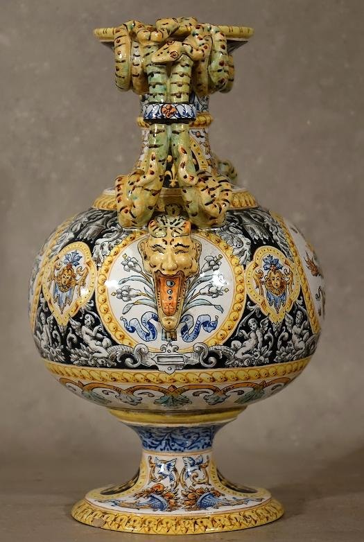 Renaissance-style Earthenware Vase - Tortat In Blois-photo-2
