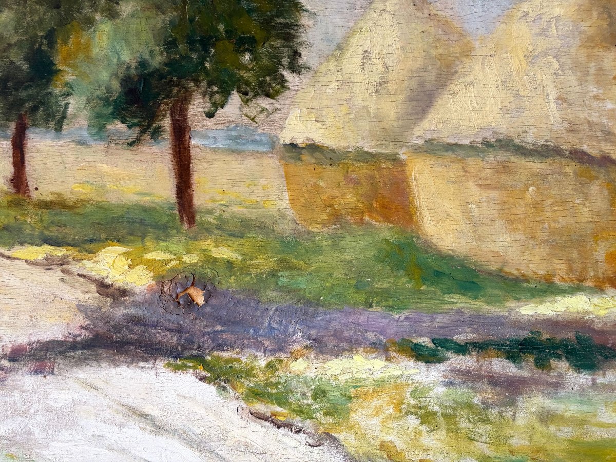 Ambrosini, Landscape With Haystacks.-photo-4