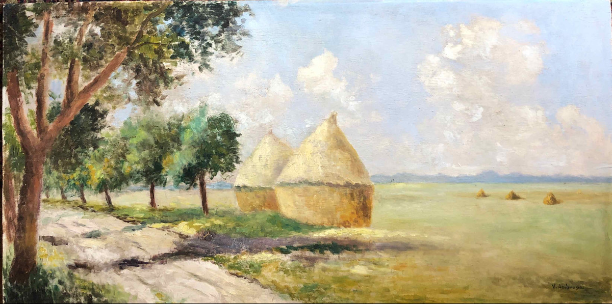 Ambrogini, Landscape With Haystacks.