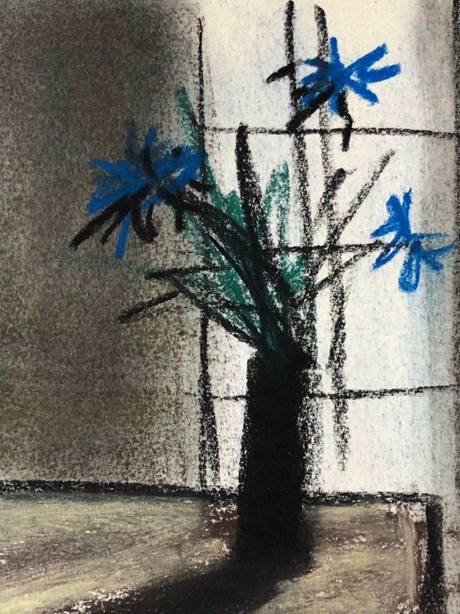 Flowers, Pastel By Georges Laporte.-photo-4