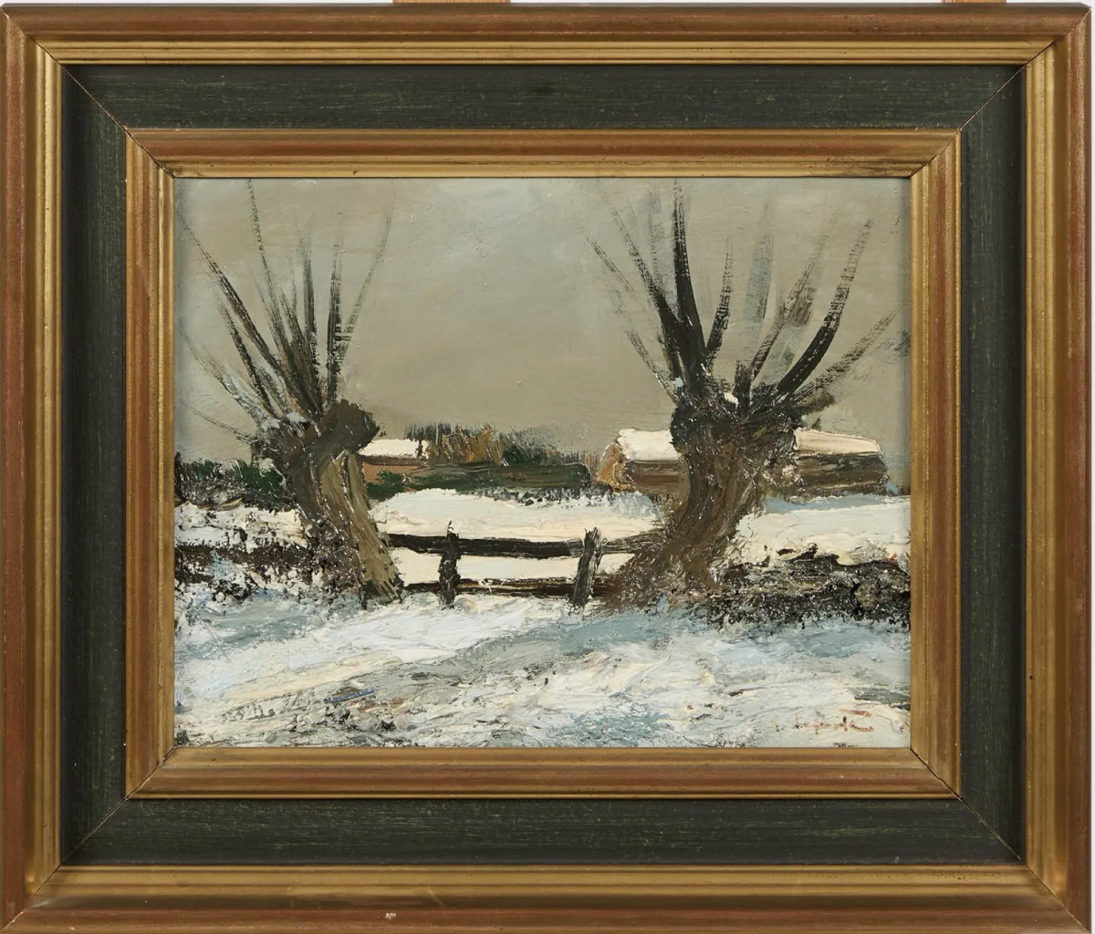 Georges Laporte , Neige en Bourgogne.-photo-2