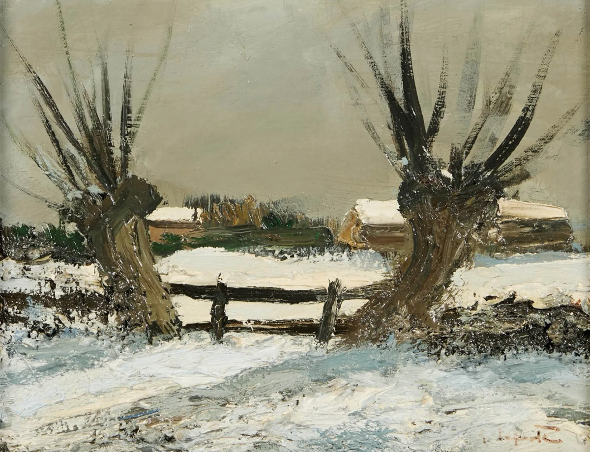 Georges Laporte , Neige en Bourgogne.