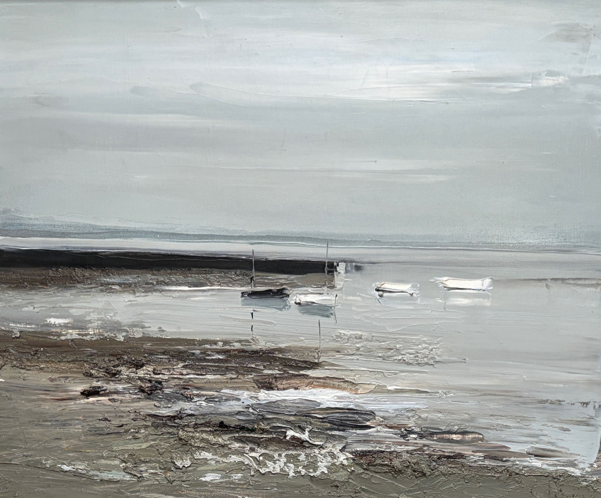 Boats In Front Of The Breakwater By Georges Laporte (1926-2000) -photo-2