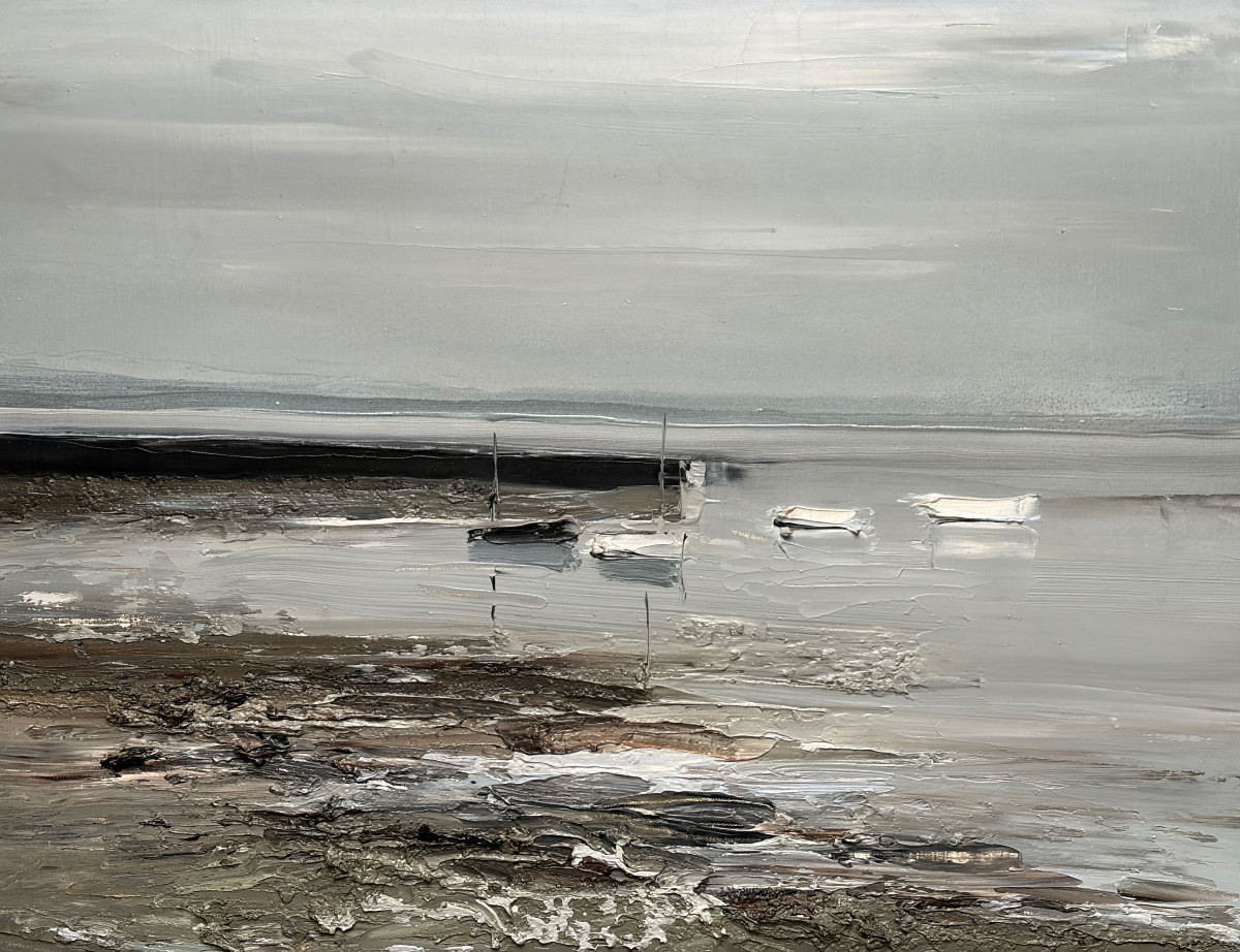 Boats In Front Of The Breakwater By Georges Laporte (1926-2000) -photo-4