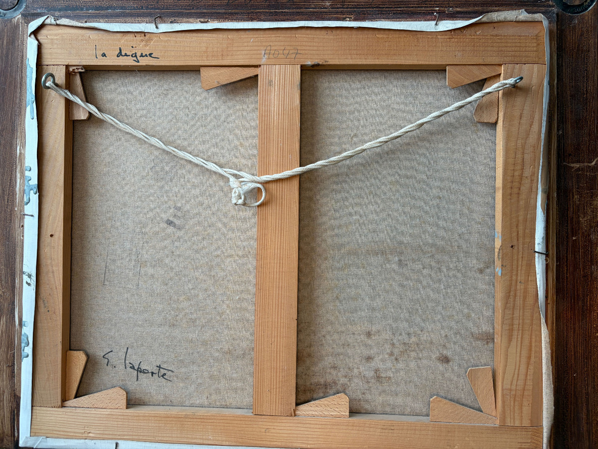 Boats In Front Of The Breakwater By Georges Laporte (1926-2000) -photo-1