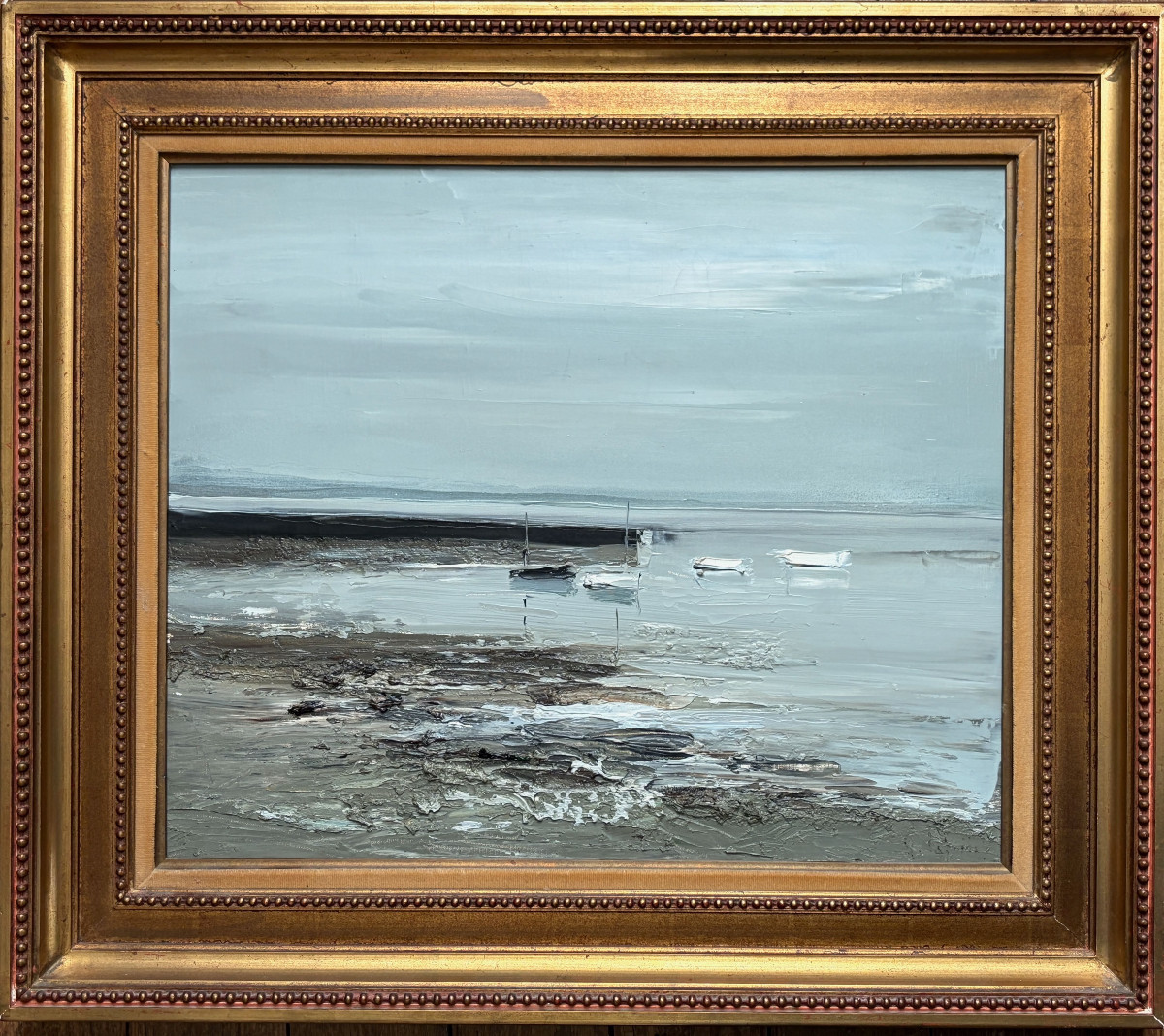 Boats In Front Of The Breakwater By Georges Laporte (1926-2000) 