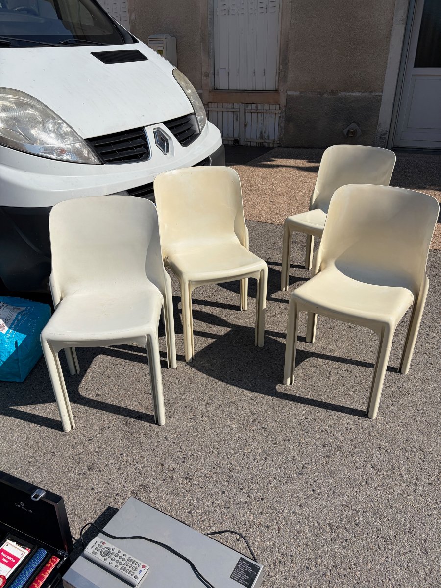 4 chaises Artemide Milano modello Selene par Vico Magistretti-photo-2