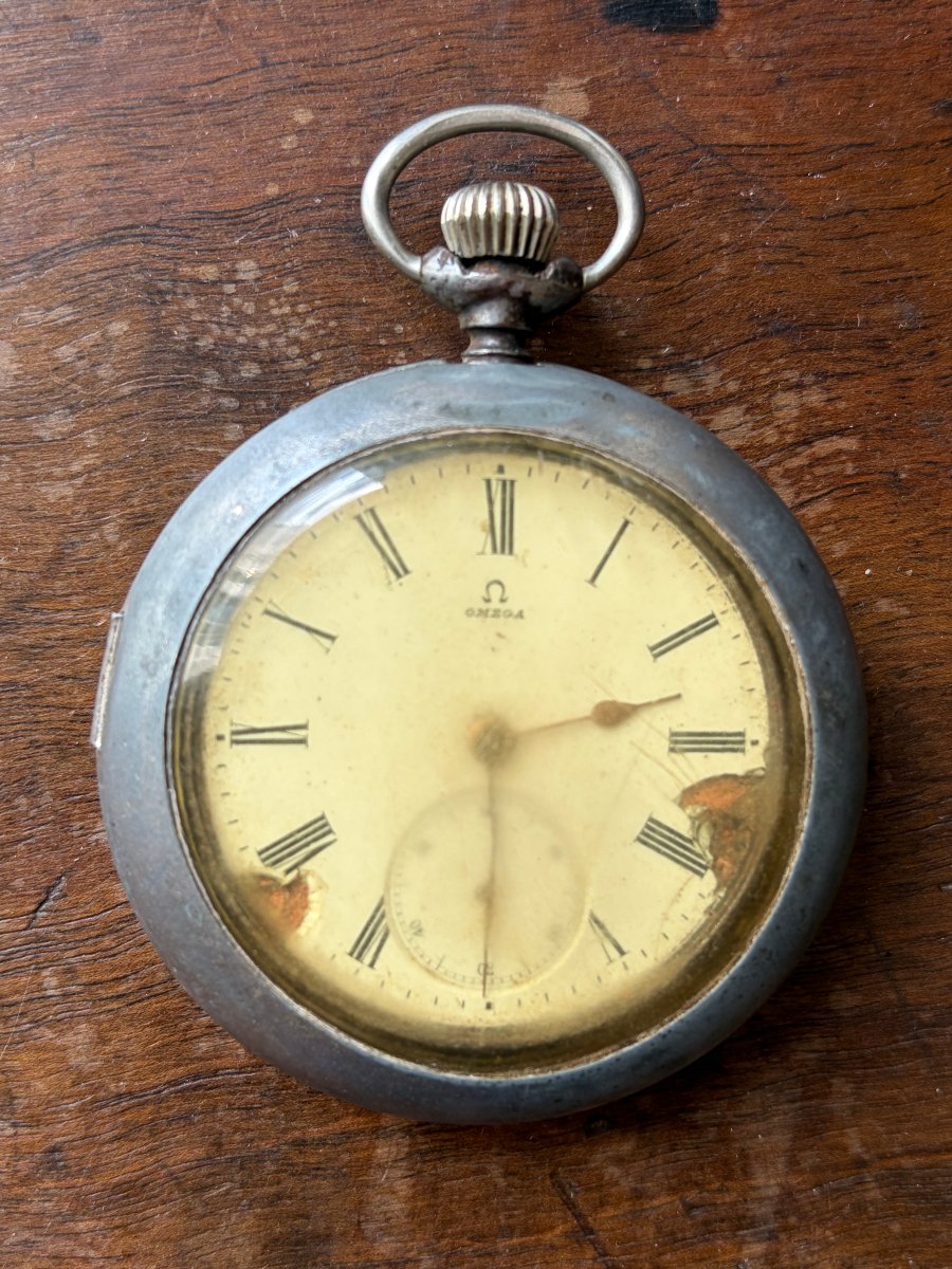 Functioning 1900 Omega Pocket Watch, Caliber 19''' + France Lizard Case