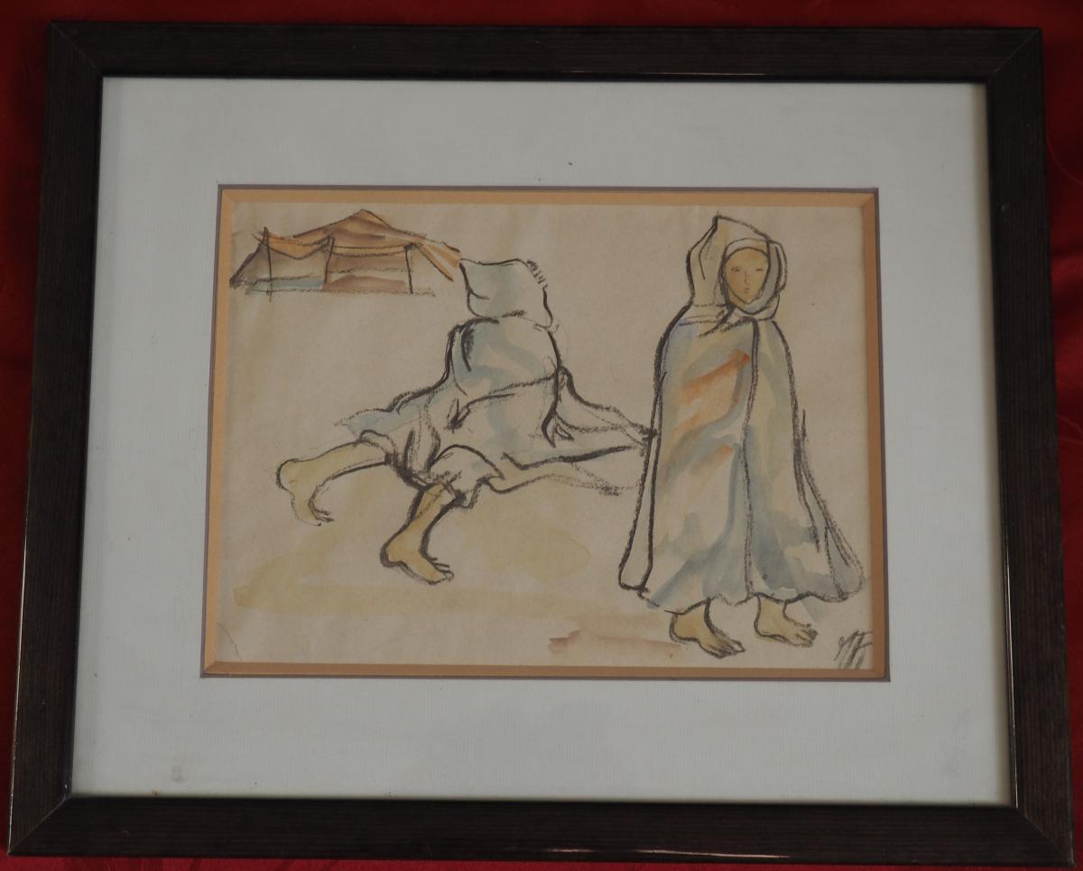 Orientalist, Portrait Of Child, Monogram.-photo-2