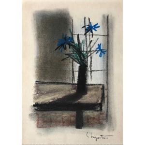 Fleurs , Pastel de Georges Laporte .