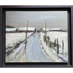 Snowy Road By Georges Laporte (1926-2000)