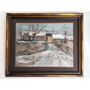 Snow In Burgundy By Georges Laporte (1926–2000)