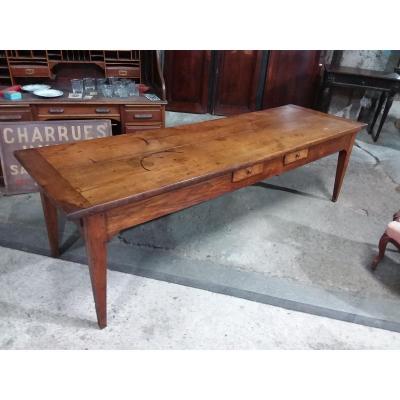 19th Century Solid Chestnut Farm Table