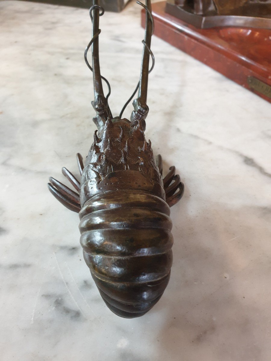 Crayfish In Bronze, Japan Meiji Period-photo-2
