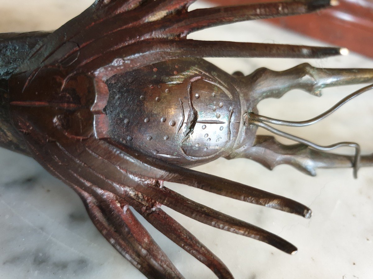 Crayfish In Bronze, Japan Meiji Period-photo-2