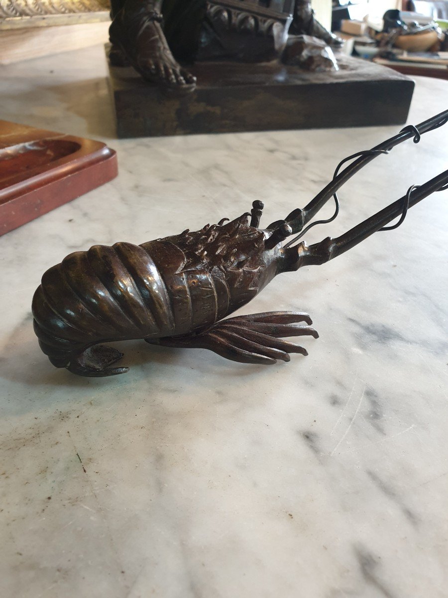 Crayfish In Bronze, Japan Meiji Period-photo-7