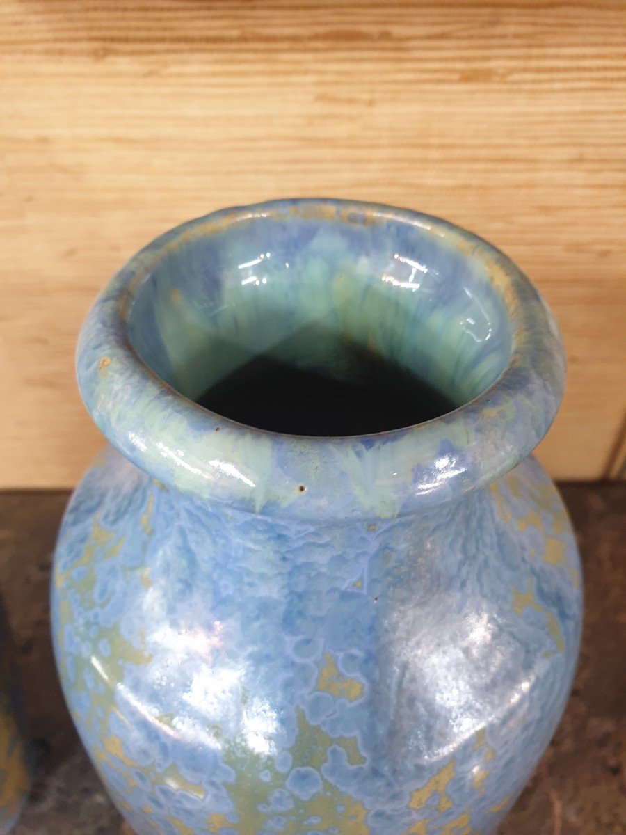 Pair Of Stoneware Vases From Pierrefonds-photo-4