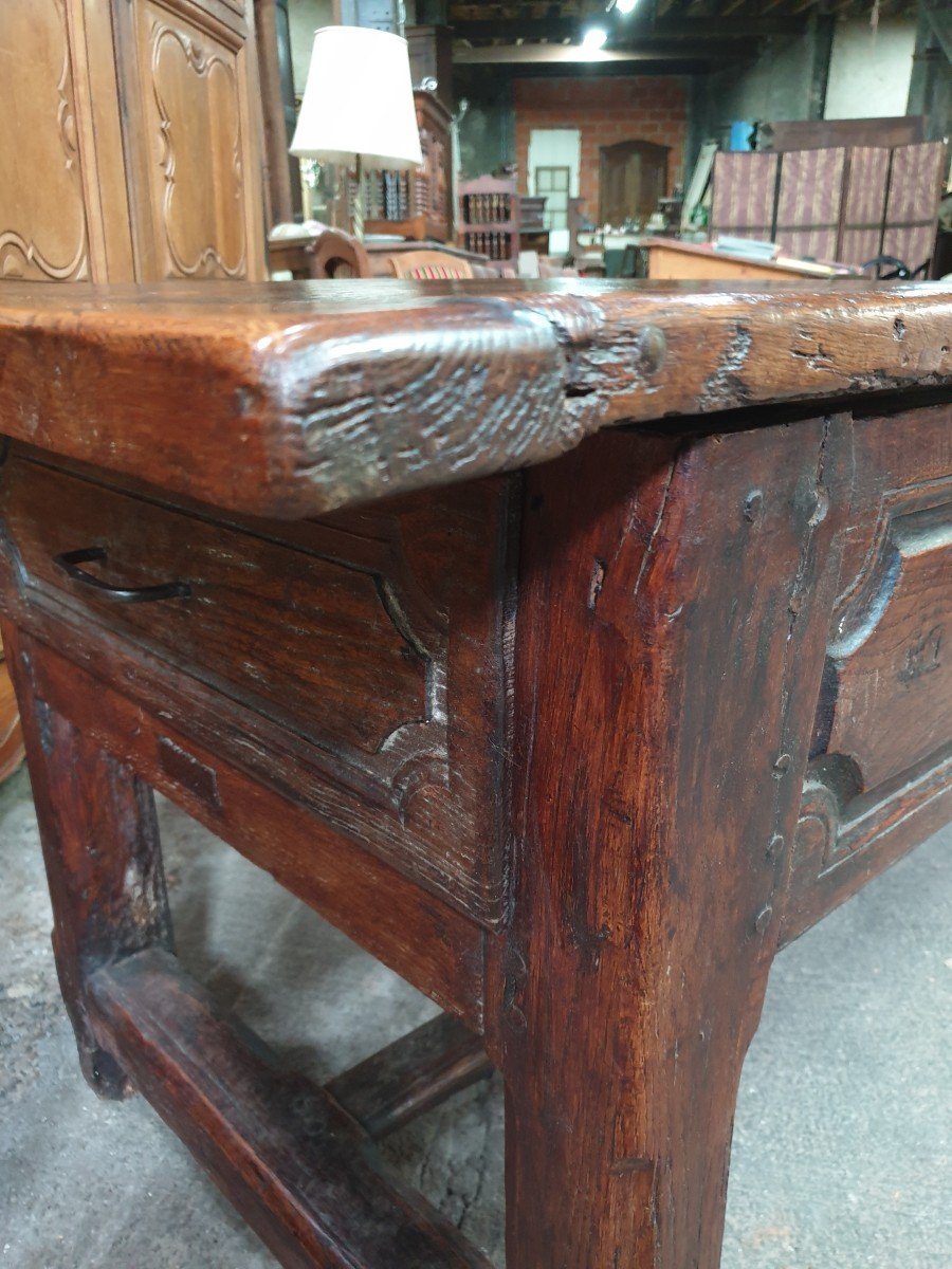 18th Century Oak Farm Table-photo-4