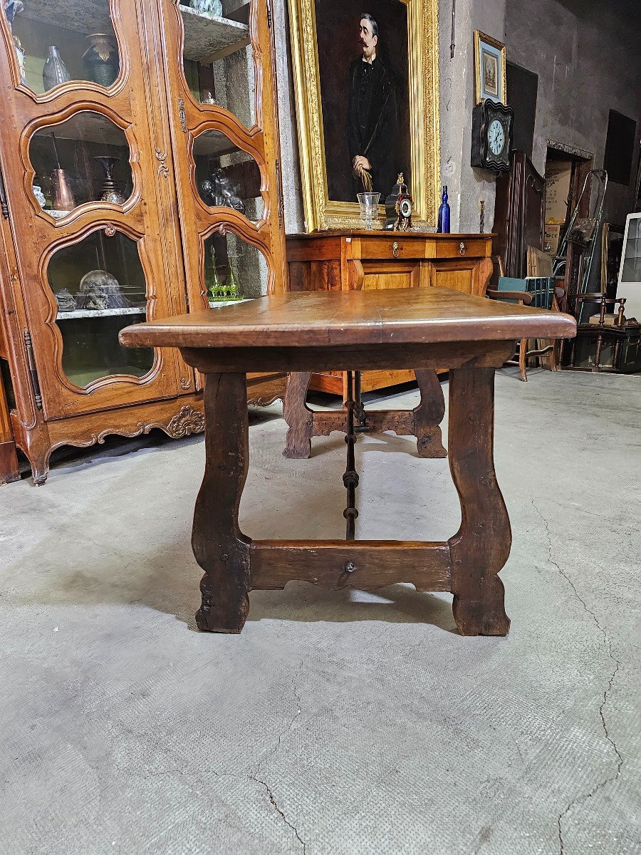 Spanish Table In Oak And Wrought Iron-photo-2