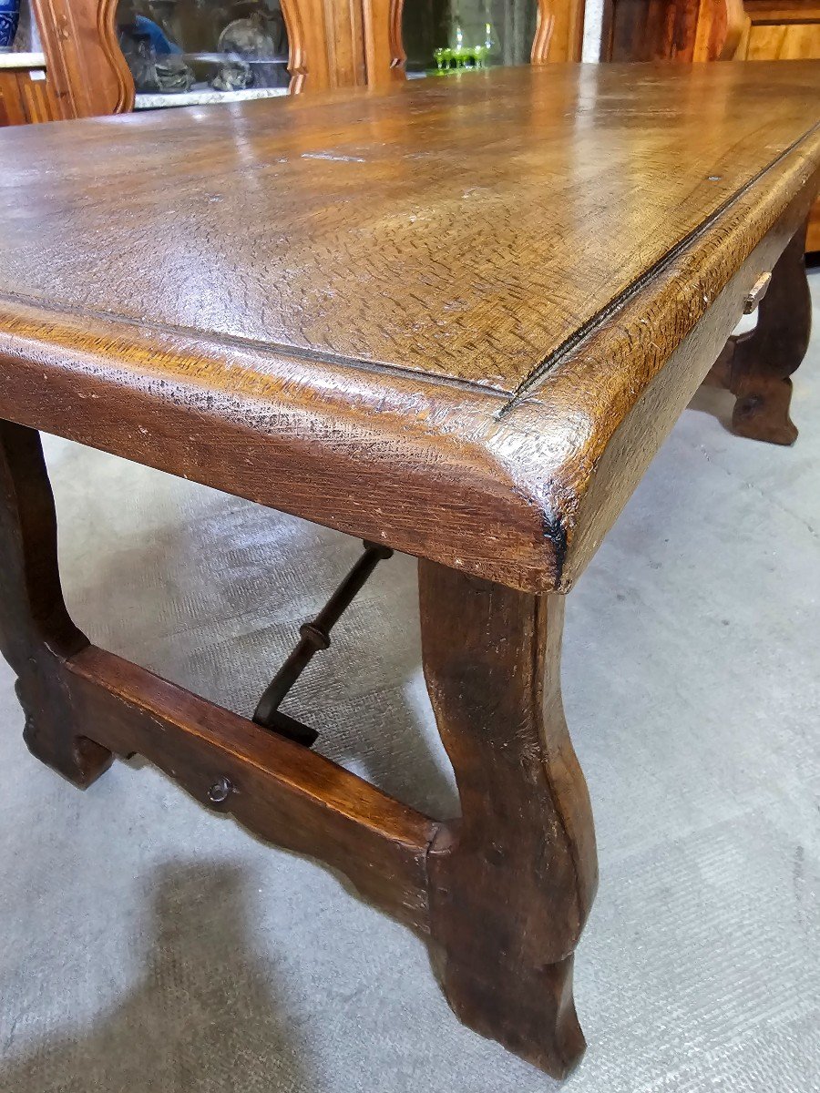 Spanish Table In Oak And Wrought Iron-photo-7