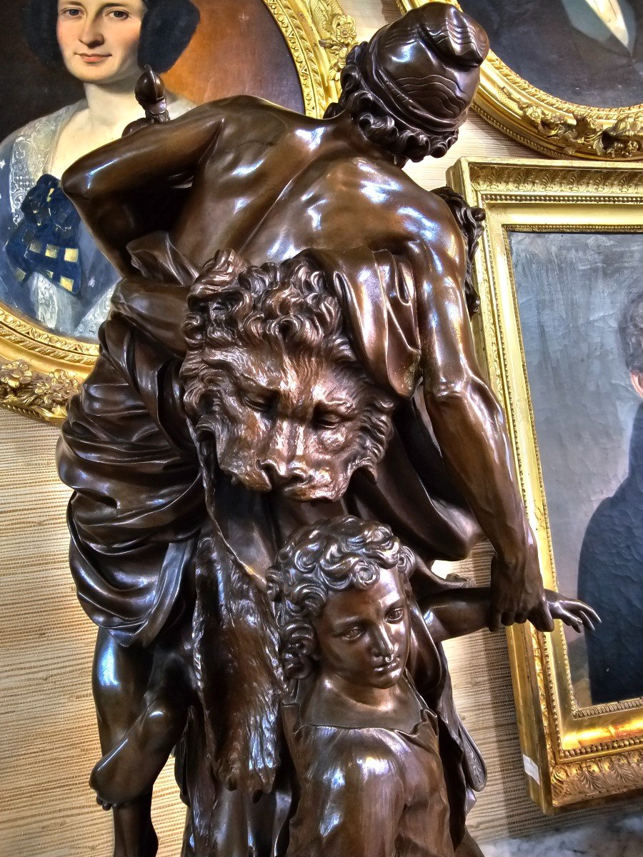 Bronze Représentant Énée Portant Son Père Anchise Quittant Troie Lepautre Et Girardon Barbedienne-photo-1