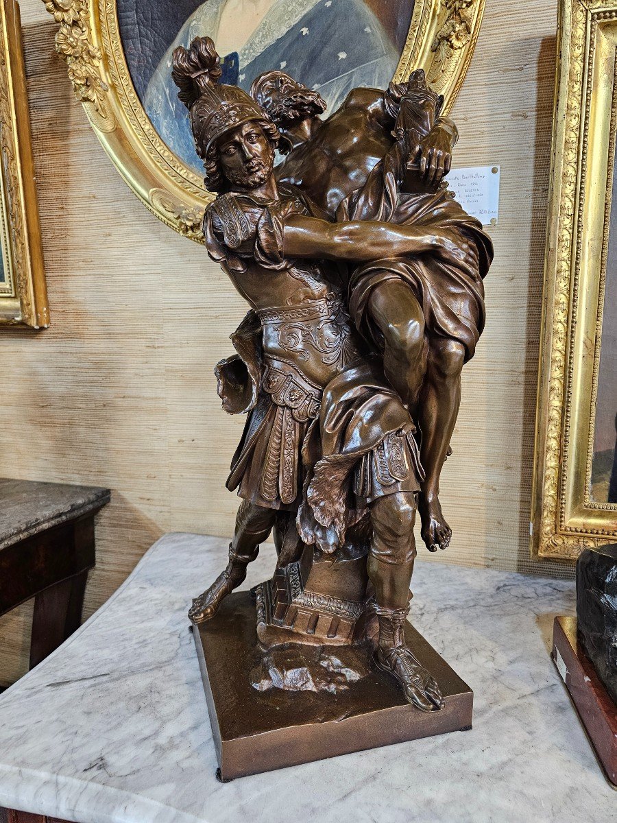 Bronze Représentant Énée Portant Son Père Anchise Quittant Troie Lepautre Et Girardon Barbedienne