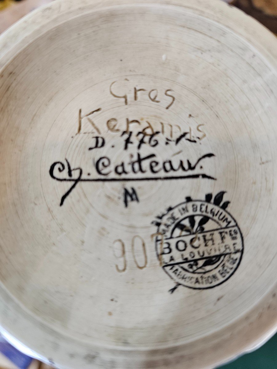 Kéramis Stoneware Vase Signed Charles Catteau -photo-2