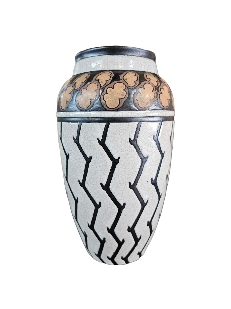 Kéramis Stoneware Vase Signed Charles Catteau 