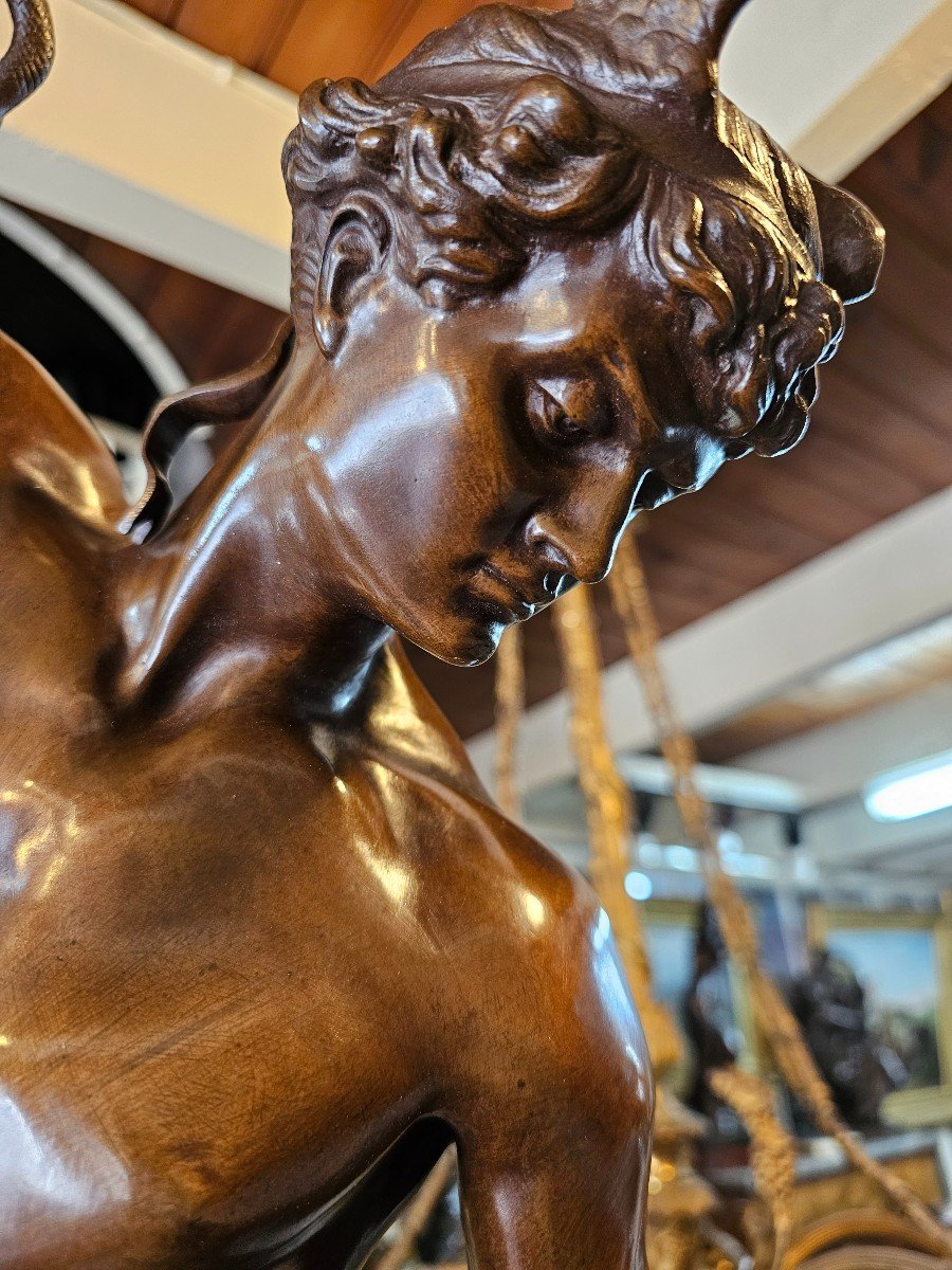 Bronze Entitled “the Departure Of Hermès” Signed Sudre Paris-photo-3