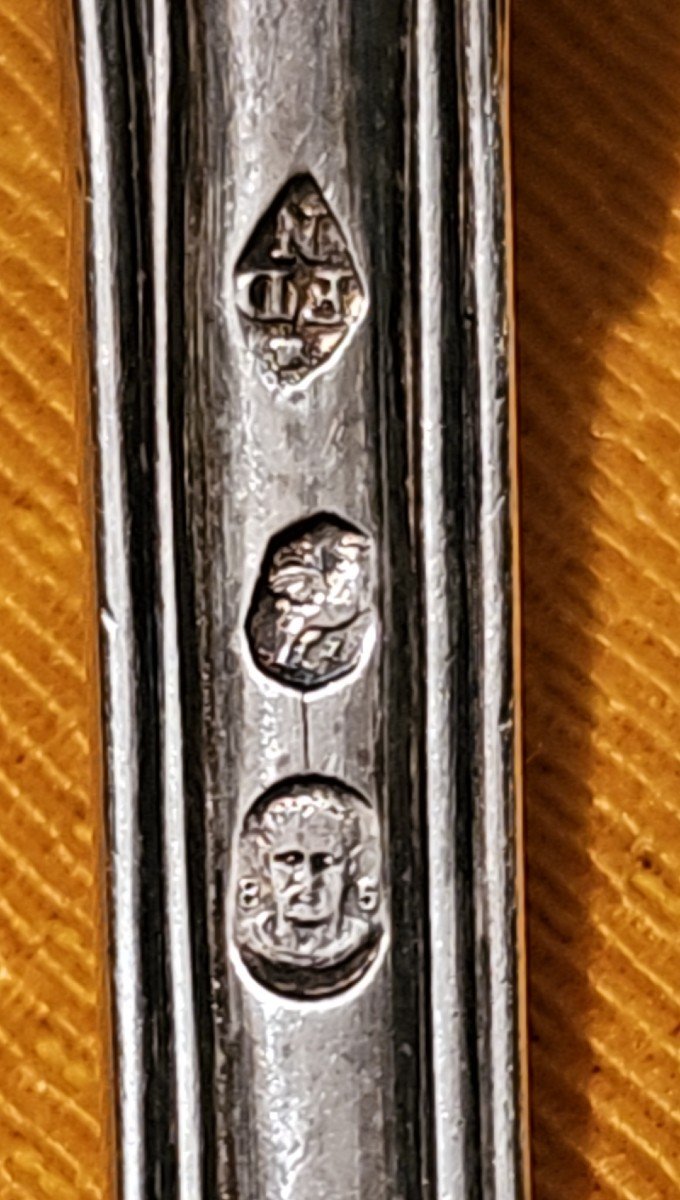 Silver Stew Serving Fork And Spoon Hallmark Rooster 1 Paris Empire Period-photo-2