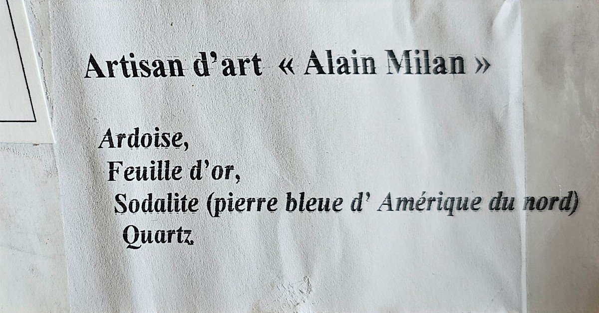 Miroir Sur Un Support En Ardoise De l'Artisan d'Art Alain Milan -photo-4
