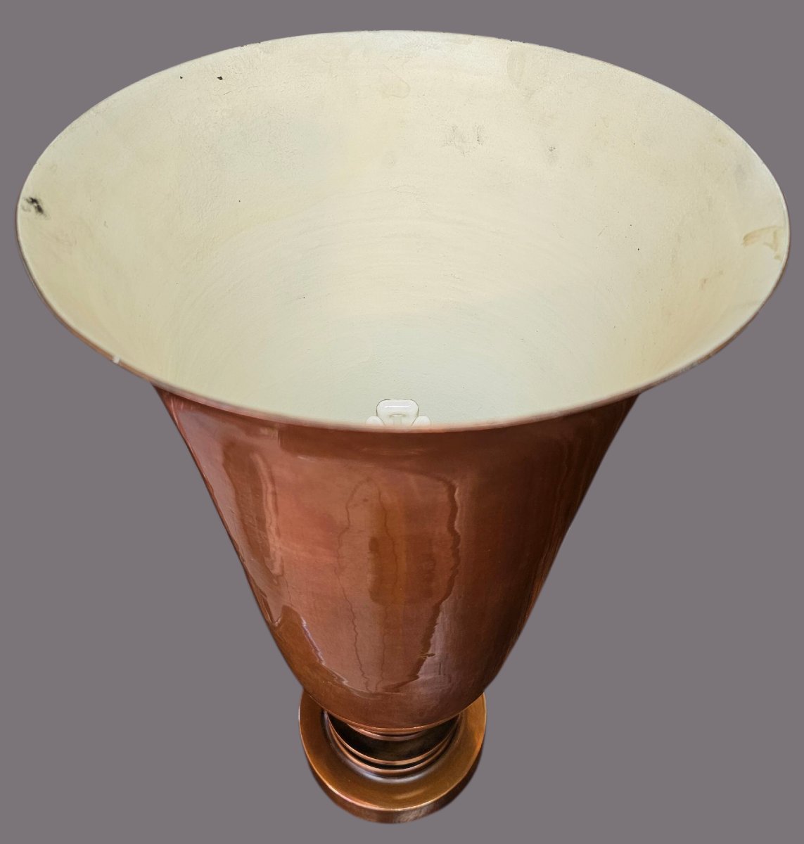 Lampe de bureau Art Déco en forme de tulipe en cuivre  France années 1930-photo-4