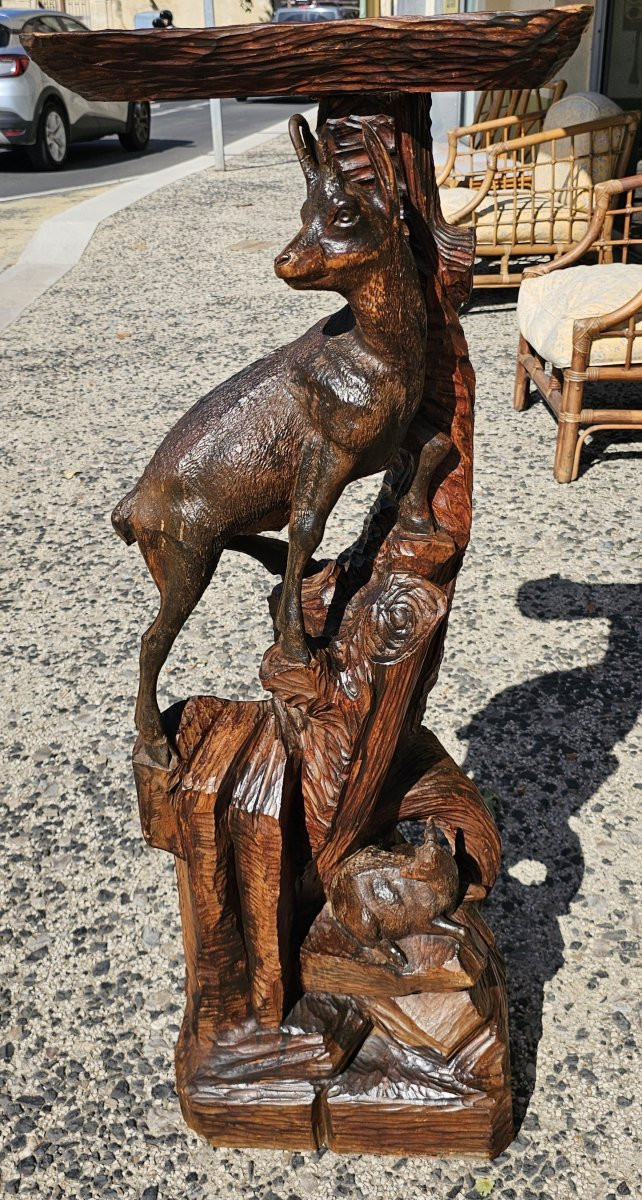 Vide poches forêt noire à décor d'un chamois et son petit -photo-7