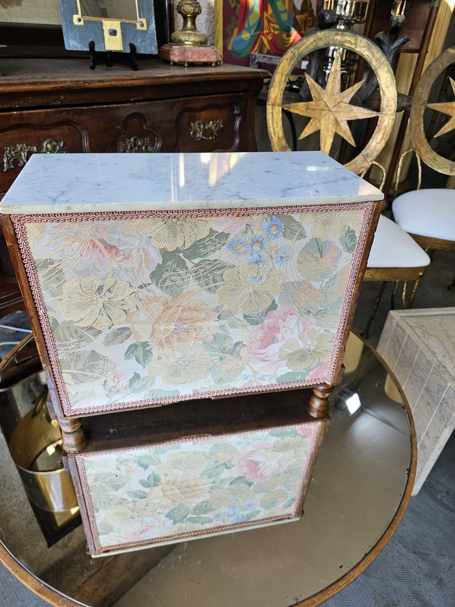Commode de poupée en bois imitation bambou -photo-5