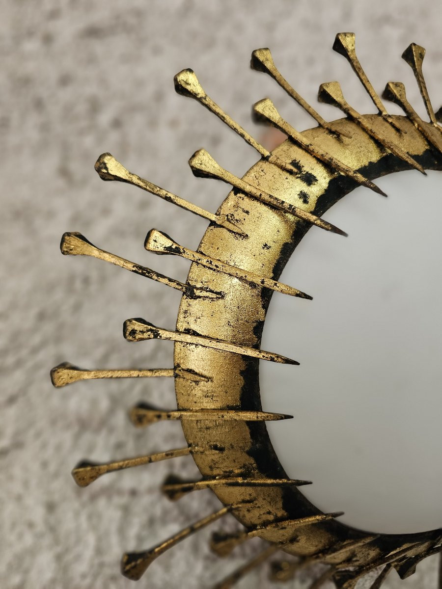 Brutalist Ceiling Light With Radiating Nail Decoration -photo-2