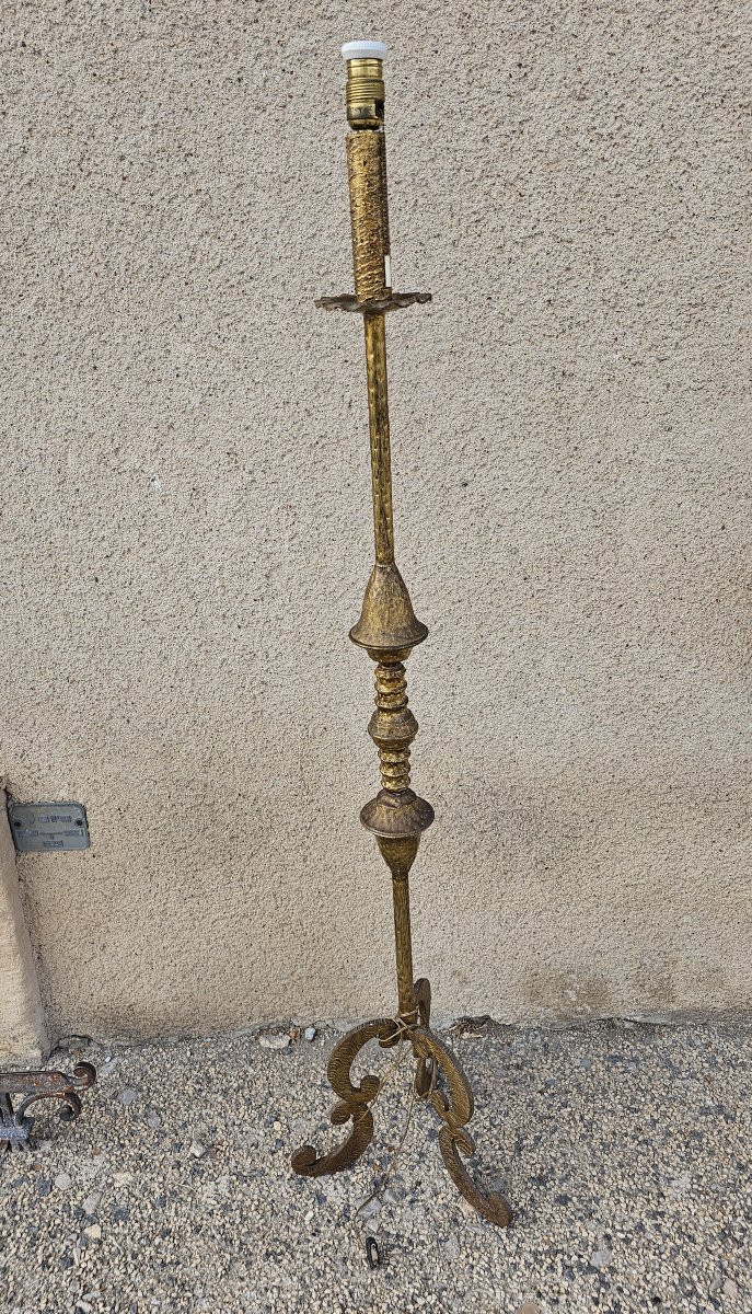 Gold Metal Floor Lamp -photo-2