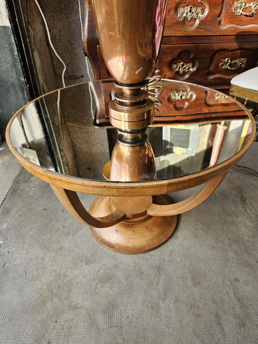 Table basse de style art déco plateau miroir -photo-2