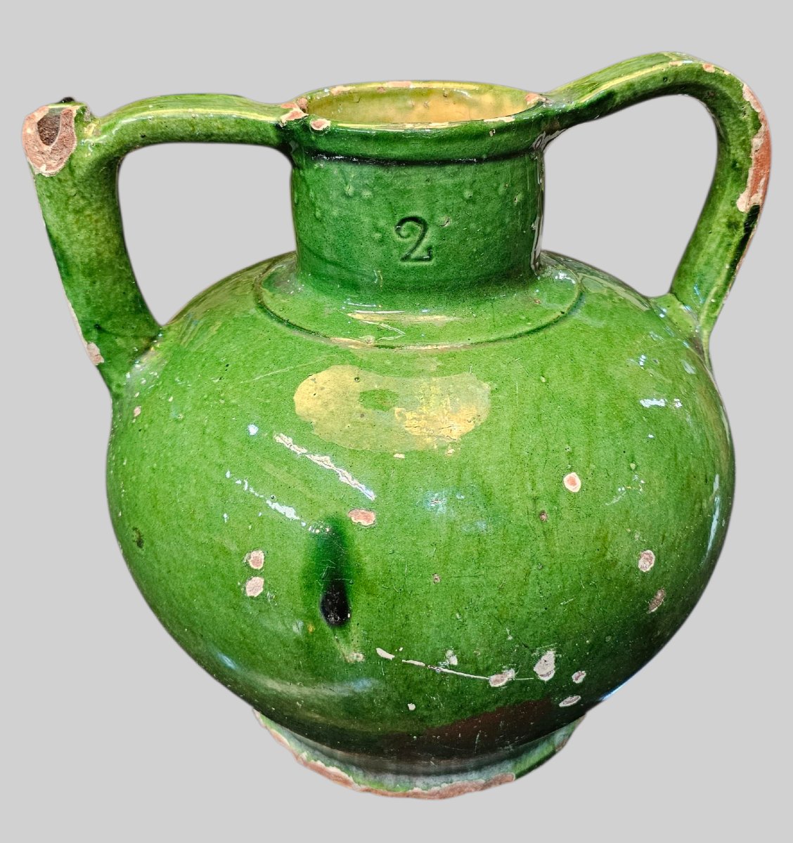 Orjol In Green Glazed Terracotta, Southern France -photo-3