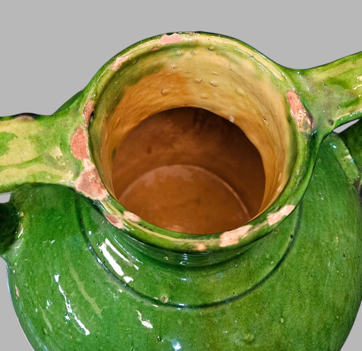 Orjol In Green Glazed Terracotta, Southern France -photo-2