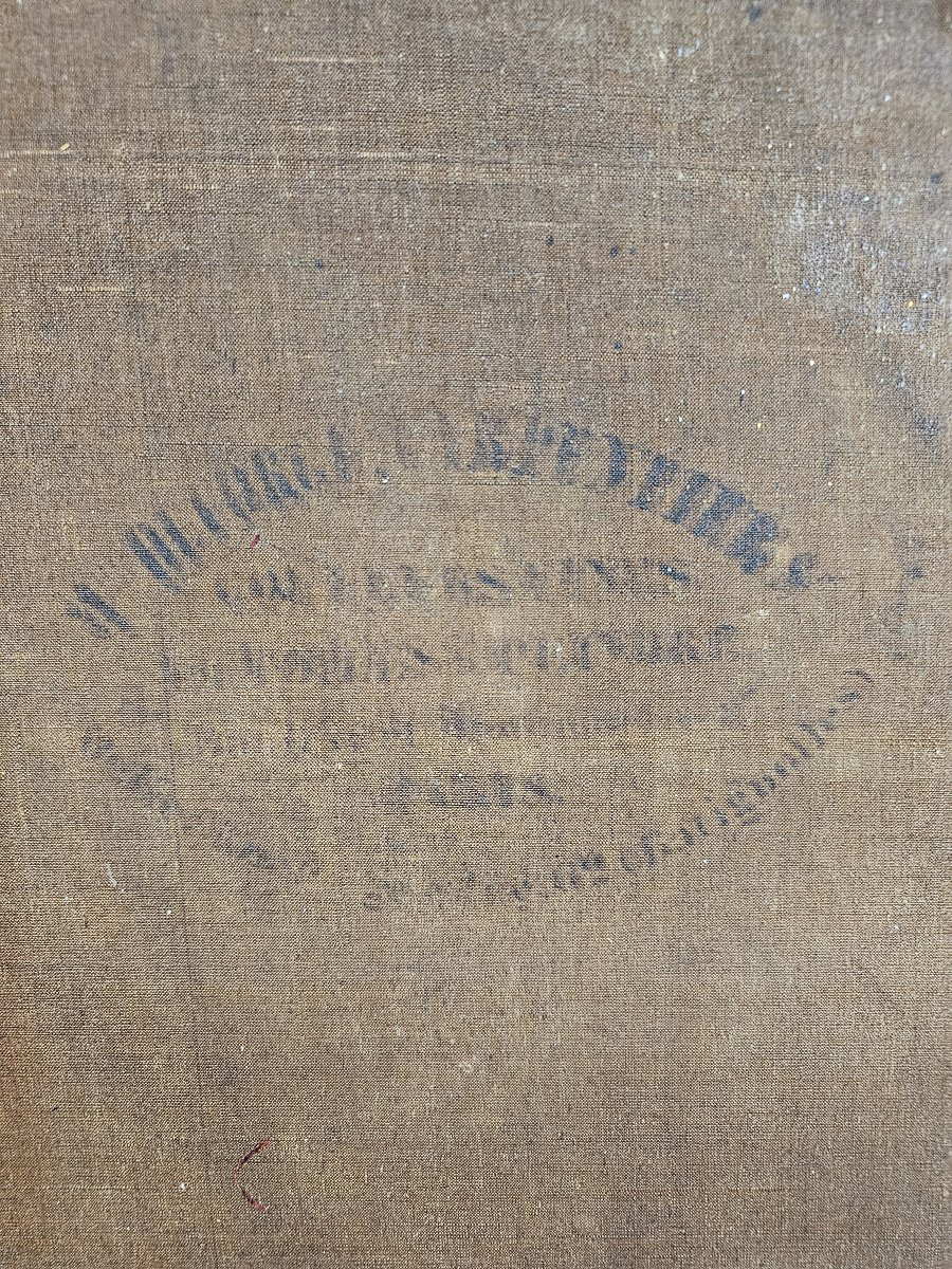 Framed Oil On Canvas Signed Isidore Pils "walk And Encounter In The Park"-photo-7