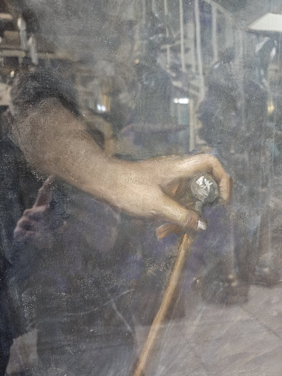 Pastel "jeune femme à l'ombrelle" signé Sonia ROUTCHIN ( 1879 - 1931 )-photo-5