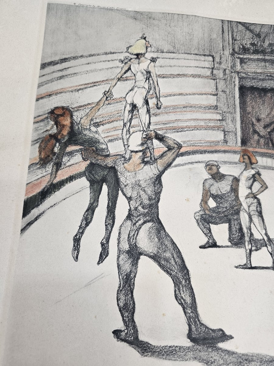 Framed Lithograph "the Circus" After Henri De Toulouse-lautrec-photo-3