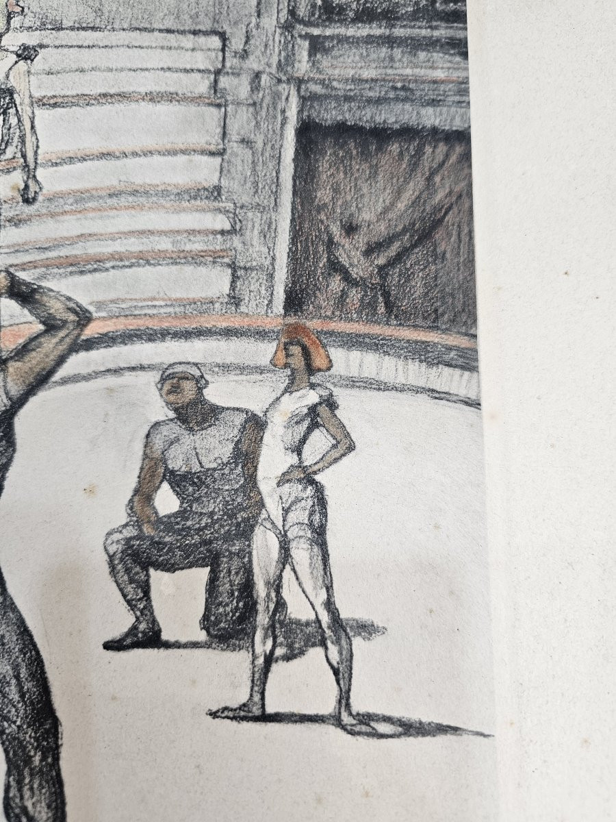 Framed Lithograph "the Circus" After Henri De Toulouse-lautrec-photo-4